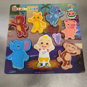COCOMELON chunky wooden puzzle board creative kids 9 characters puzzle